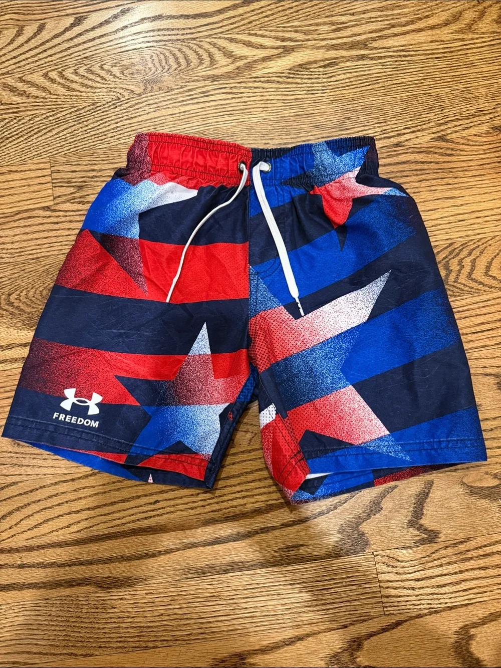 Under Armour boys Red, Blue & Black Freedom Athletic Shorts